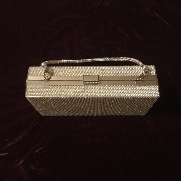 Bling Rectangle Evening Tote Clutch Crossbody Bag - Picture 3 of 10